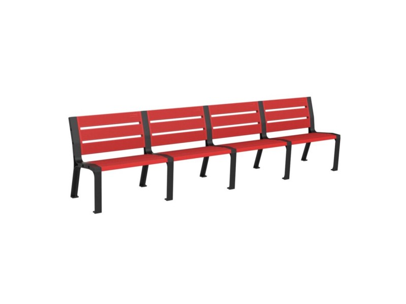 Banc exterieur Modo en plastique Eco sans accoudoirs Banc exterieur Modo en plastique Eco sans accoudoirs