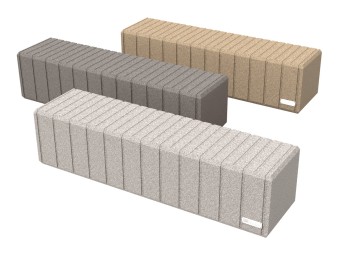 Banquette exterieure Heba longue en plastique recyclé