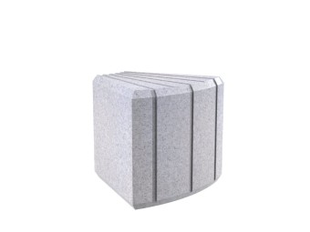 Banquette exterieure Heba courbe en plastique recyclé