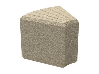 Banquette exterieure Heba courbe en plastique recyclé