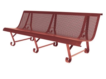 Banc exterieur Santiago 3 pieds en acier peint