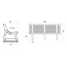 Banc exterieur Santiago 2 pieds en acier peint