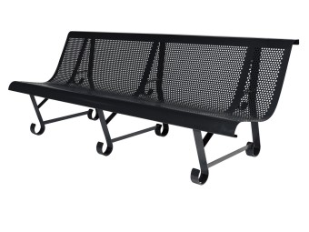 Banc exterieur Santiago 3 pieds en acier peint