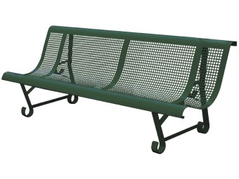 Banc exterieur Mexico 2 pieds en acier peint