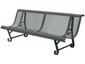 Banc exterieur Mexico 2 pieds en acier peint