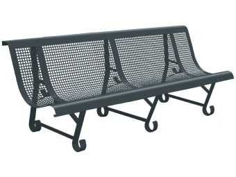 Banc exterieur Mexico 3 pieds en acier peint