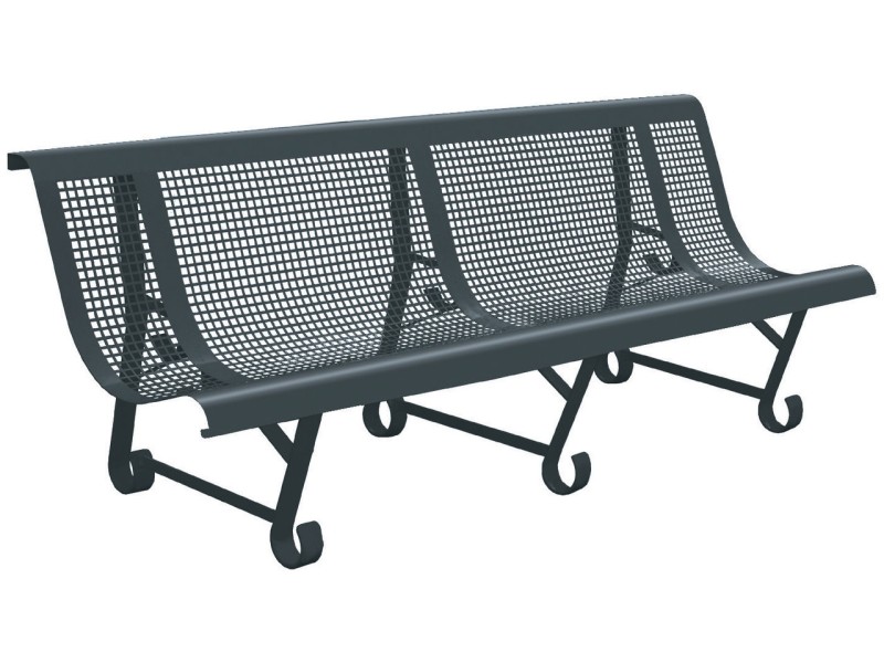 Banc exterieur Mexico 3 pieds en acier peint Banc exterieur Mexico 3 pieds en acier peint