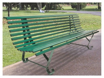 Banc exterieur Buenos Aires 2 pieds en acier peint
