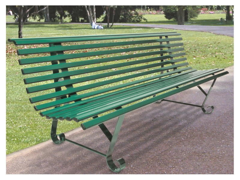 Banc exterieur Buenos Aires 2 pieds en acier peint Banc exterieur Buenos Aires 2 pieds en acier peint