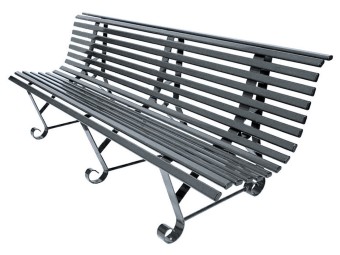 Banc exterieur Buenos Aires 3 pieds en acier peint