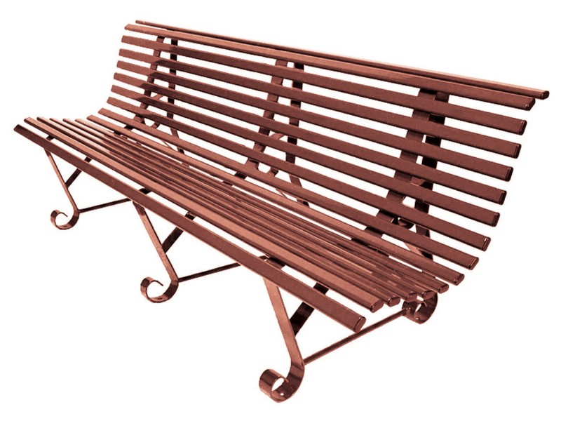 Banc exterieur Buenos Aires 3 pieds en acier peint Banc exterieur Buenos Aires 3 pieds en acier peint