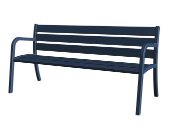 Banc exterieur Modo en métal peint bleu 700 Sable