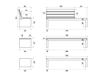 Banc exterieur Zeus en bois exotique
