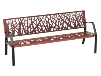 Banc exterieur Maverick en acier peint Corten