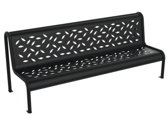 Banc exterieur Tubular en acier noir