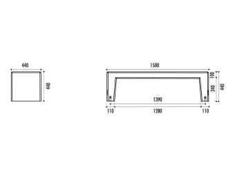 Banquette exterieure Rhéa en béton armé