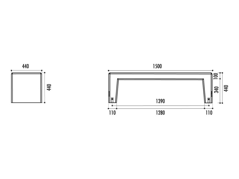 Banquette exterieure Rhéa en béton armé Banquette exterieure Rhéa en béton armé