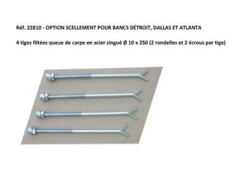Option Scellement pour bancs Détroit, Dallas et Atlanta