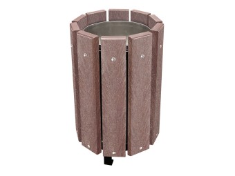 Corbeille de ville Alloa ronde - lames plastique recyclé