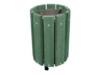 Corbeille de ville Alloa ronde - lames plastique recyclé
