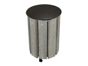 Corbeille de ville Alloa ronde - lames plastique recyclé