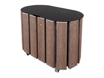 Corbeille de ville Alloa double flux-lames plastique recyclé