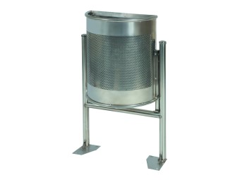 Corbeille de ville Barcelona demi-ronde acier inoxydable