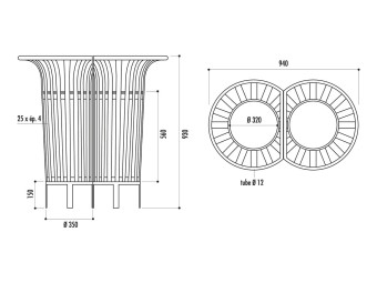 Corbeille de ville Rio assemblable bi-flux