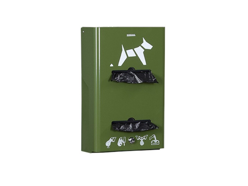 Distributeur mural de sacs rouleaux pour déjections canines Hygeca Distributeur mural de sacs rouleaux pour déjections canines Hygeca