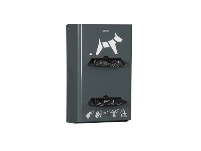 Distributeur mural de sacs rouleaux pour déjections canines Hygeca Distributeur mural de sacs rouleaux pour déjections canines Hygeca