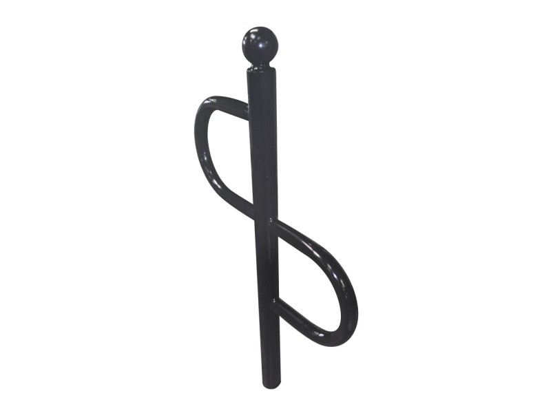 Support vélo en forme de S sur poteau tête boule Support vélo en forme de S sur poteau tête boule
