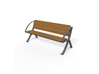 Banc public Bergerac stratifié compact avec accoudoir