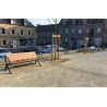 Banc public Bergerac stratifié compact avec accoudoir