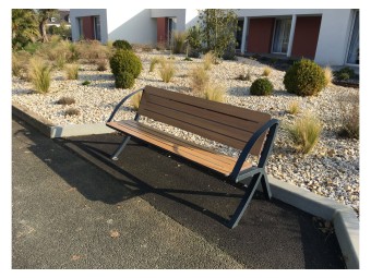 Banc public Bergerac stratifié compact avec accoudoir