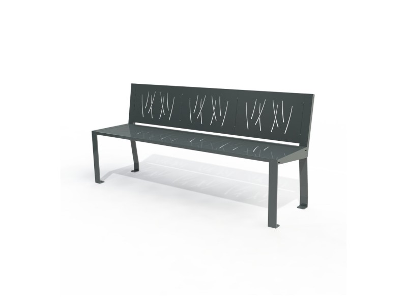 Banc public Square métal peint Banc public Square métal peint