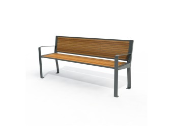 Banc public Square stratifié compact avec accoudoir