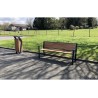 Banc public Square stratifié compact avec accoudoir