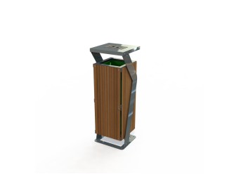 Corbeille Square 60L stratifié compact avec cendrier