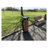Corbeille Square 60L stratifié compact avec cendrier