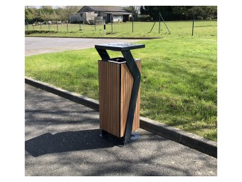 Corbeille Square 60L stratifié compact avec cendrier