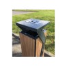 Corbeille Square 60L stratifié compact avec cendrier