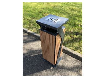 Corbeille Square 60L stratifié compact avec cendrier