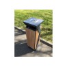 Corbeille Square 60L stratifié compact avec cendrier
