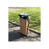 Corbeille Square 60L stratifié compact avec cendrier