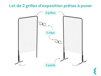 Lot de 2 grilles d'exposition prètes à poser