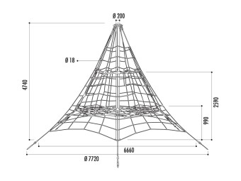 Pyramide de corde 4,5 m