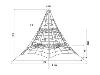 Pyramide de corde 5 m