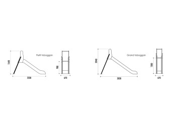 Toboggan hauteur 90 cm - Echelle en acier