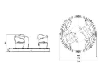 Tourniquet Hélica adapté PMR - 2 places