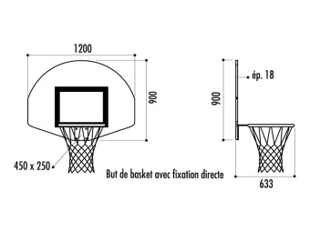 Panier de basket fixation murale